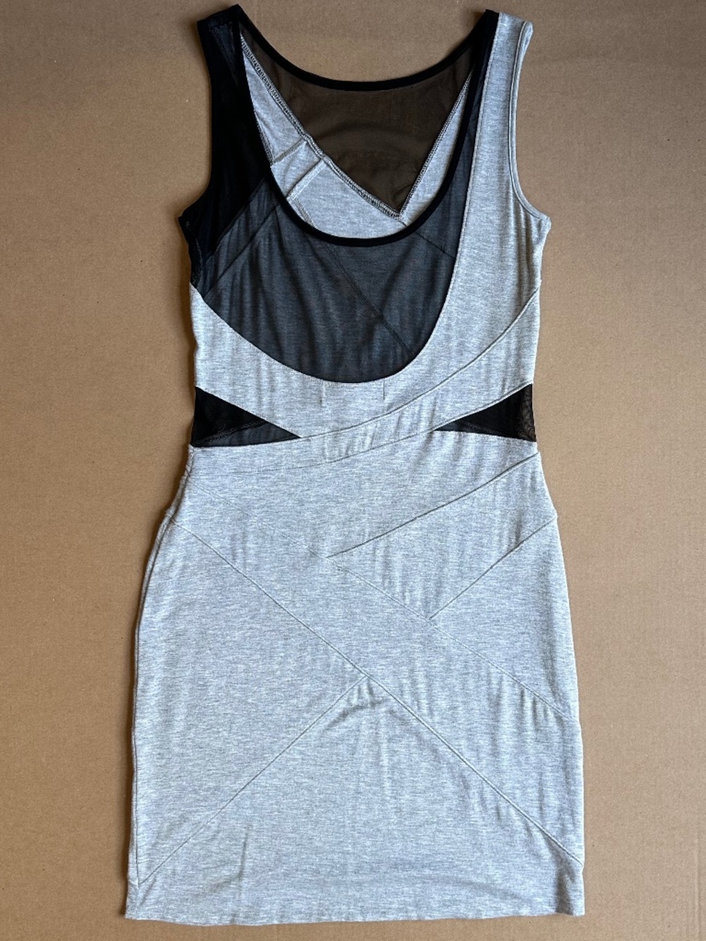 Factory by Erik Hart Grey Mesh Cutout Bodycon Mini Dress Size S - Picture 6 of 7